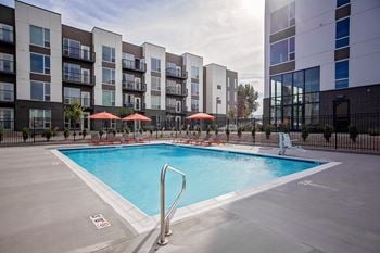 Pool and spa with pergola